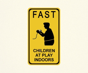 Children Playing Indoors Sign